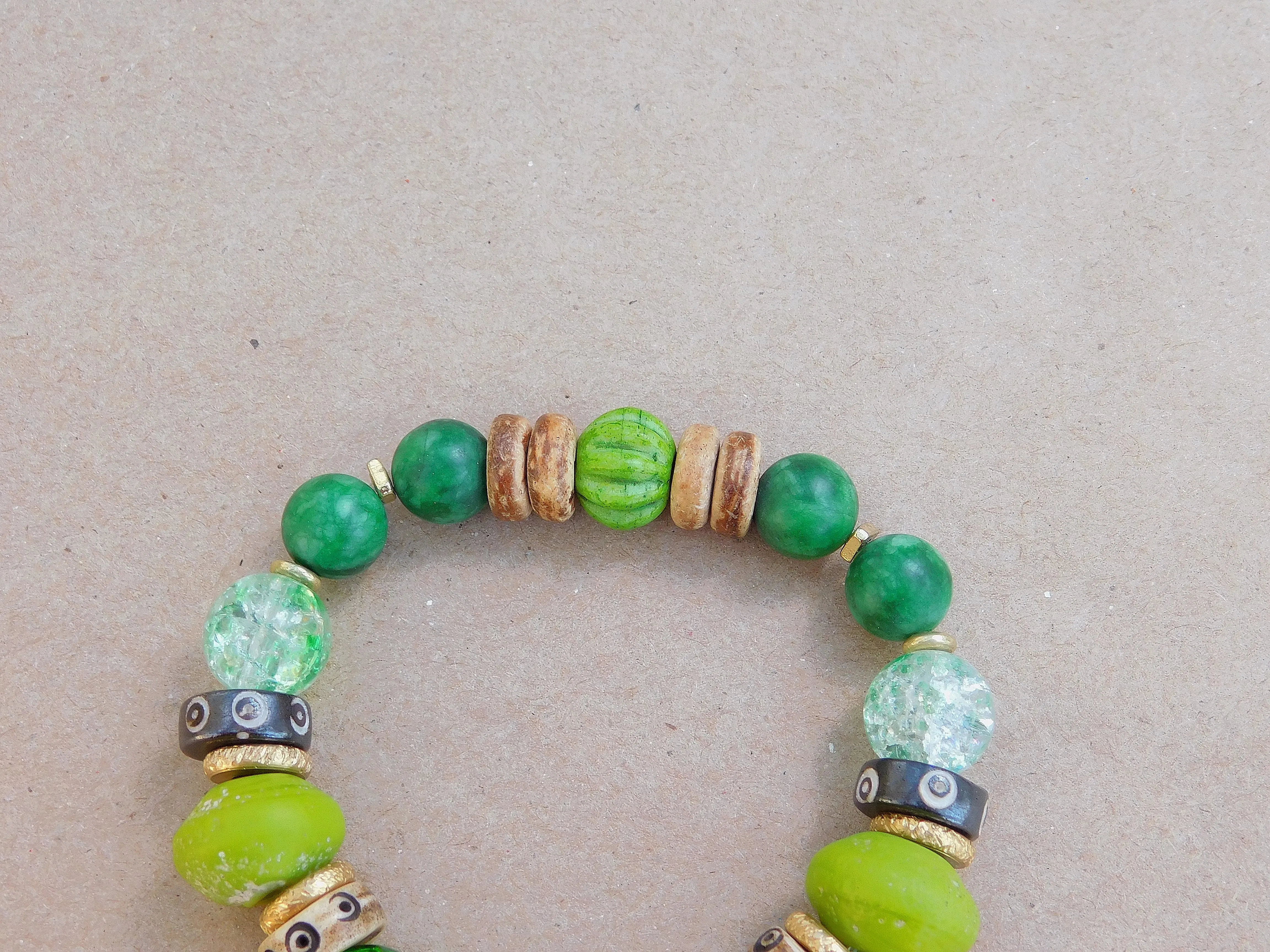 Multi Media Green Bracelet