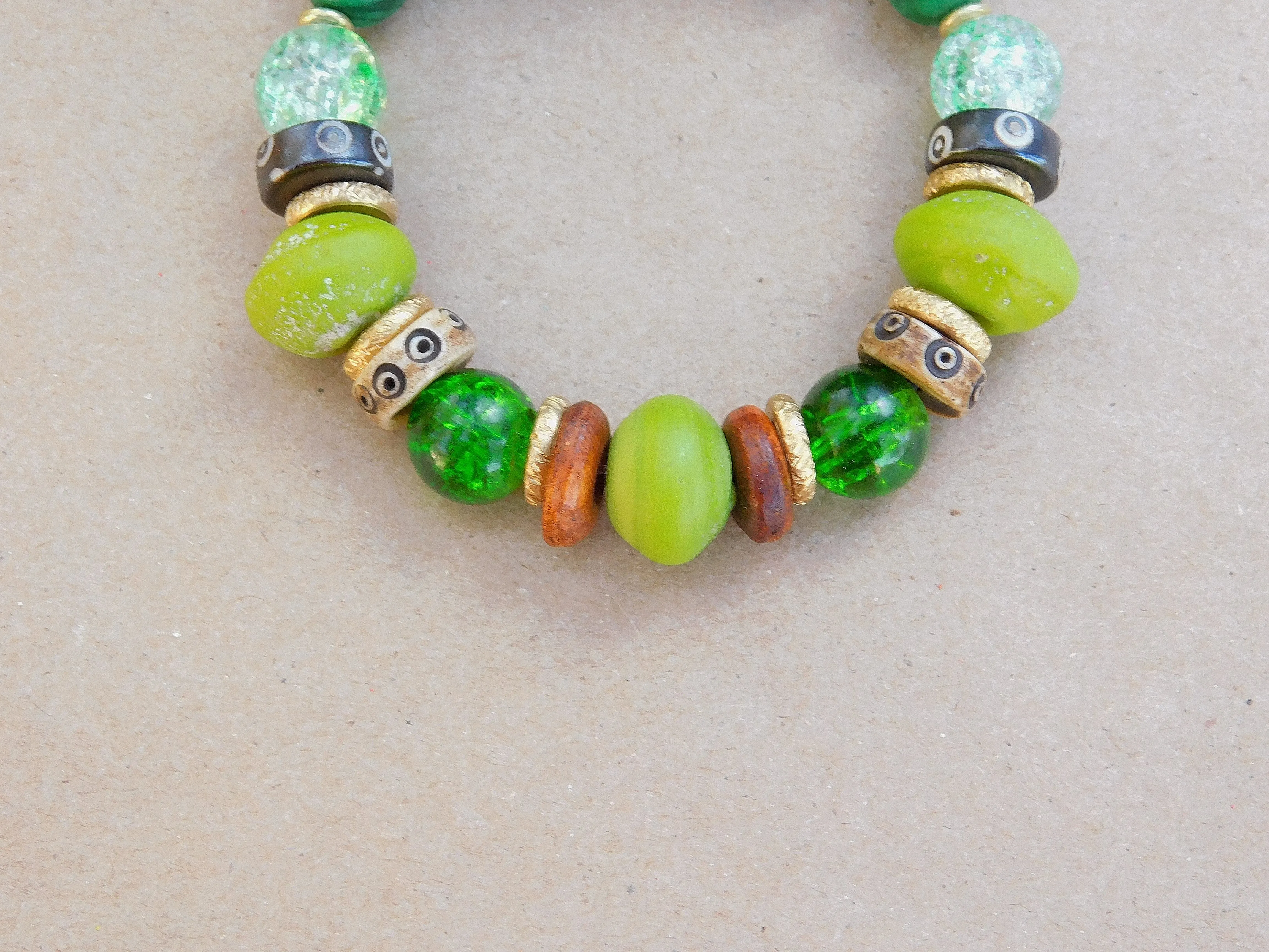 Multi Media Green Bracelet