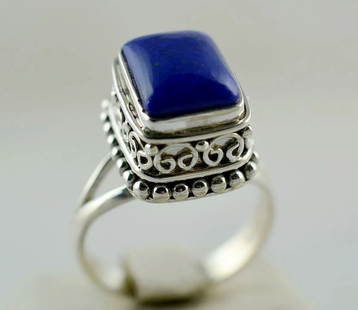 Natural Lapis Lazuli 925 Solid Sterling Silver Handmade Women Ring Sizes 4 to 13 (US)