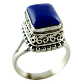 Natural Lapis Lazuli 925 Solid Sterling Silver Handmade Women Ring Sizes 4 to 13 (US)