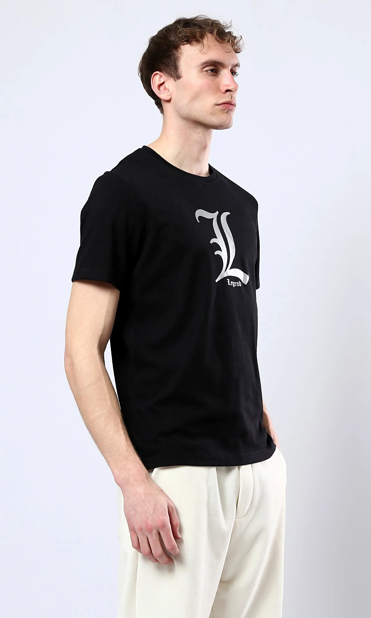 O178956 Printed Legend Short Sleeves Tee - Black