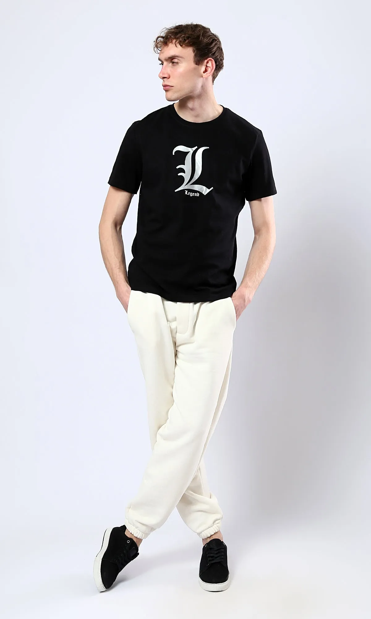 O178956 Printed Legend Short Sleeves Tee - Black