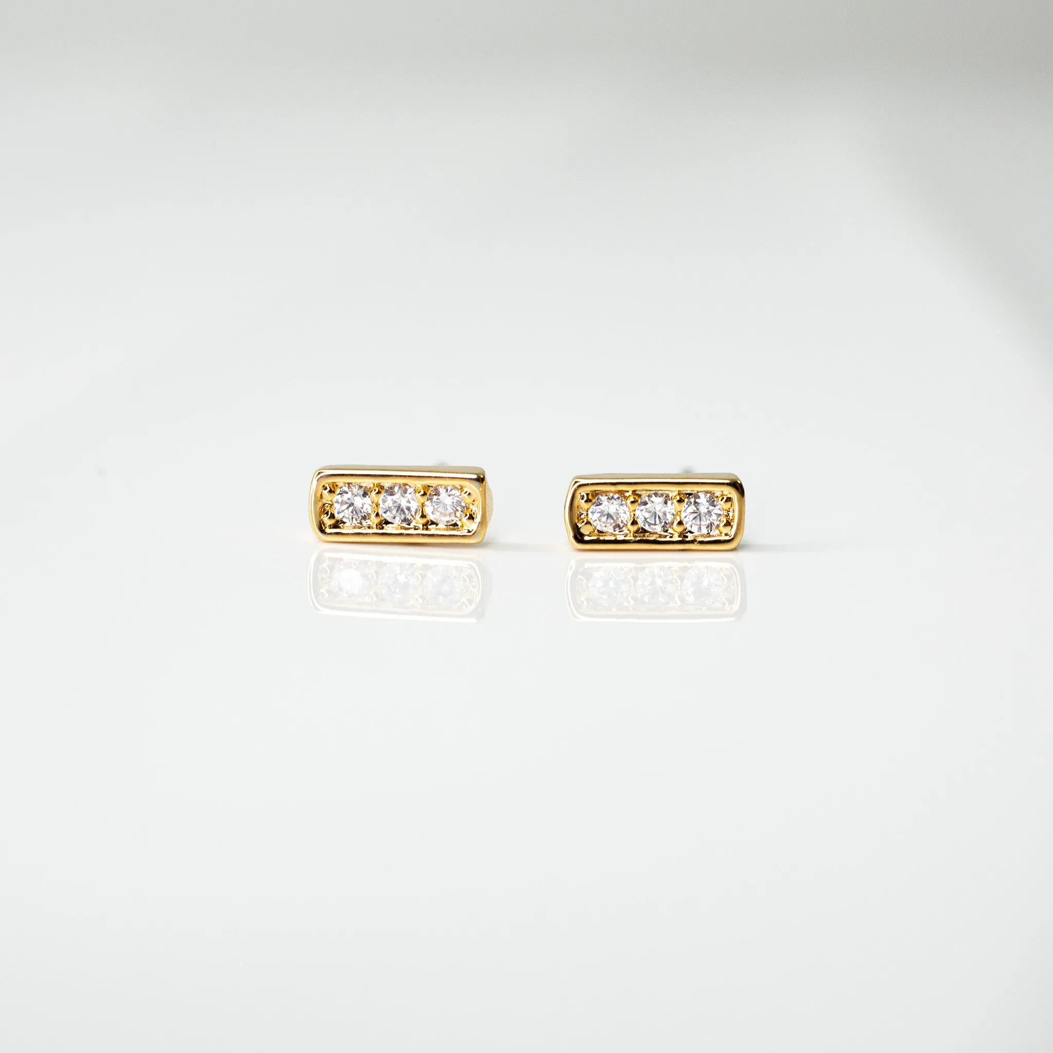 Pavé Bar Stud Earrings