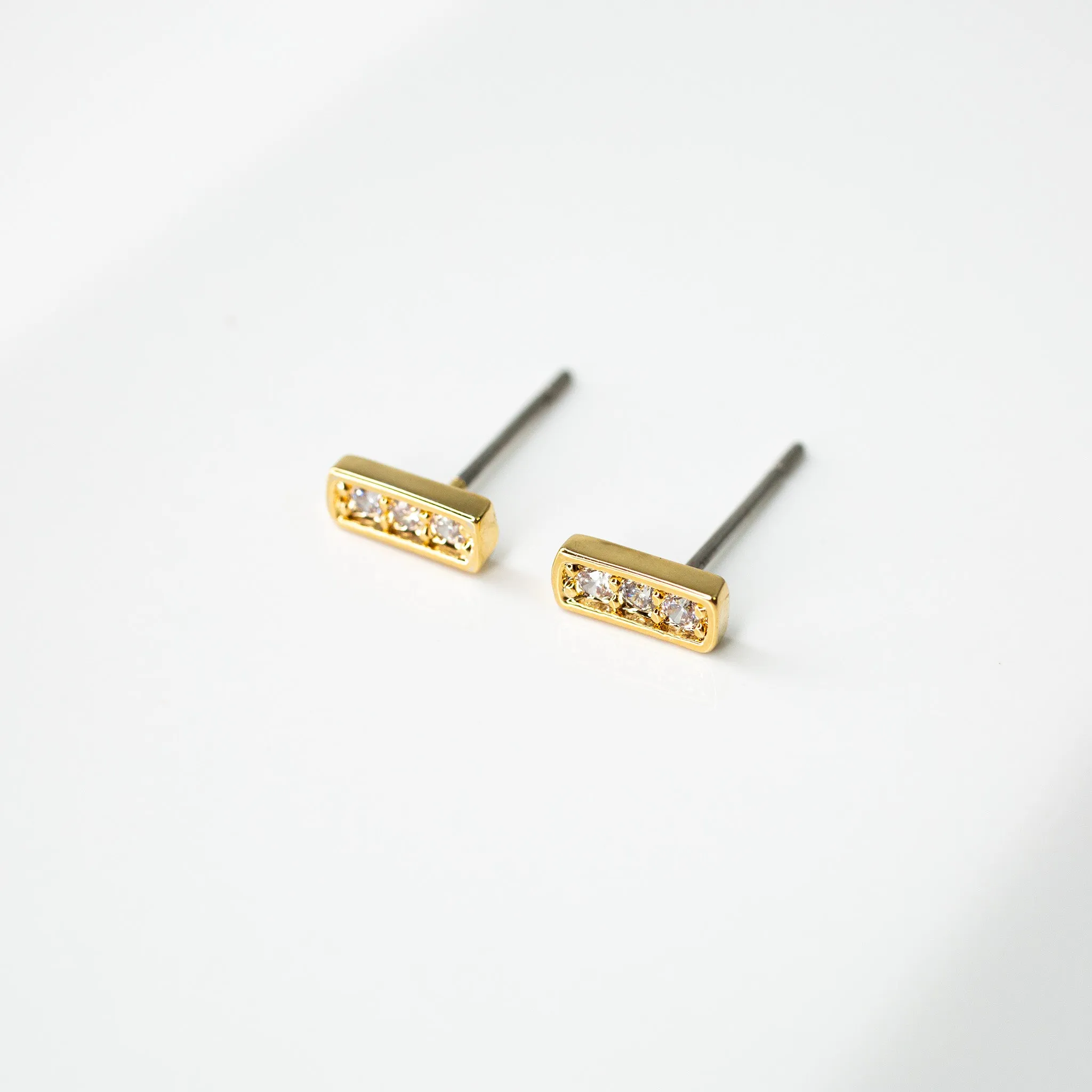 Pavé Bar Stud Earrings