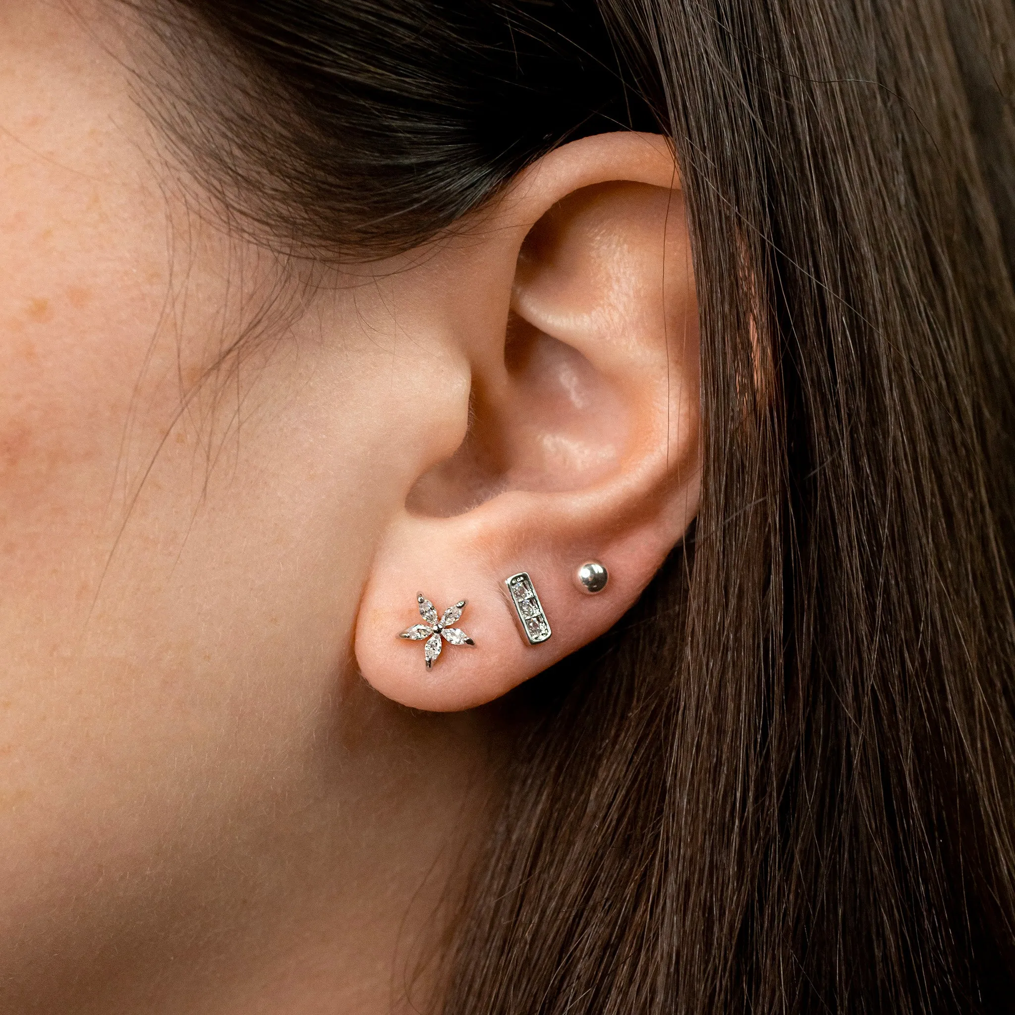 Pavé Bar Stud Earrings