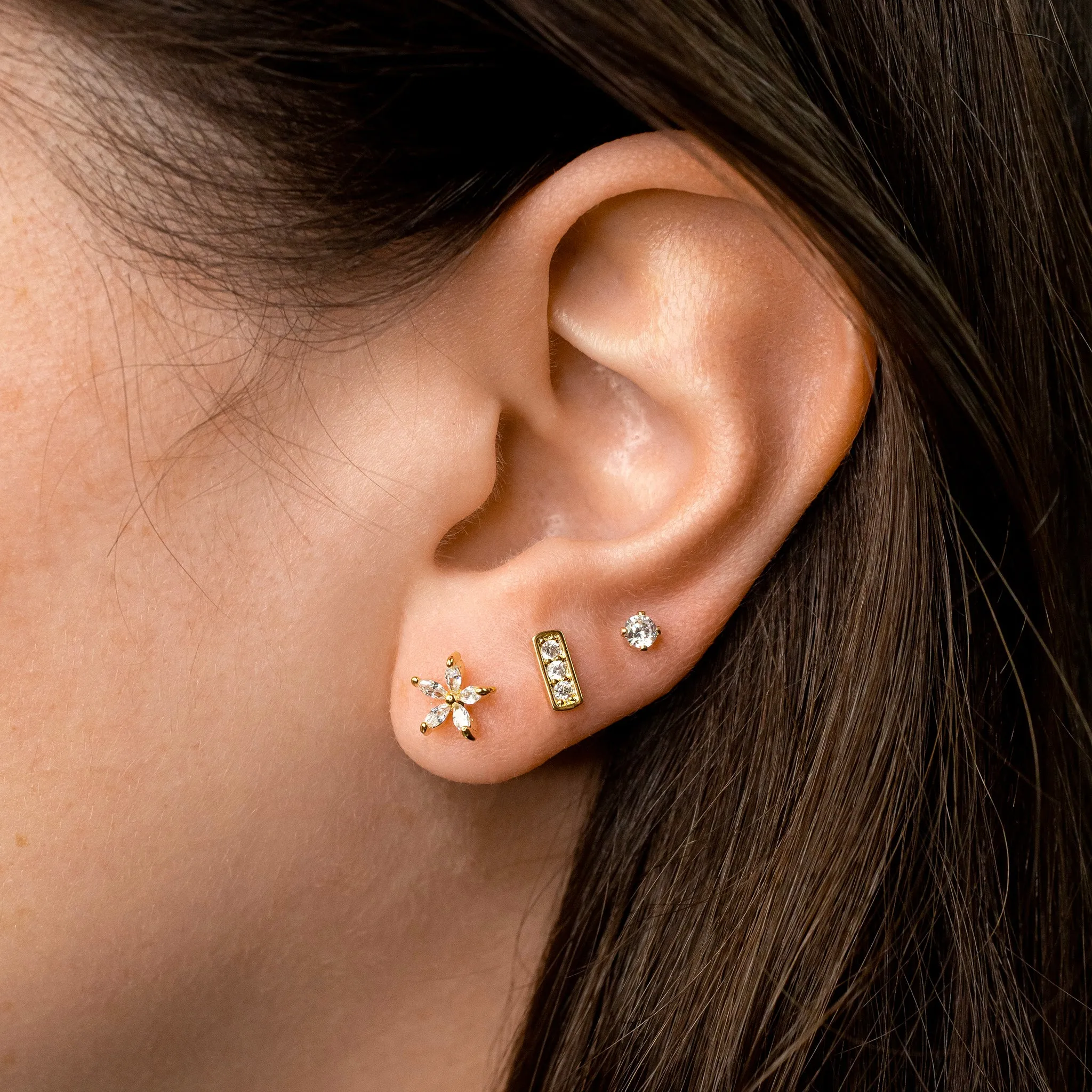 Pavé Bar Stud Earrings