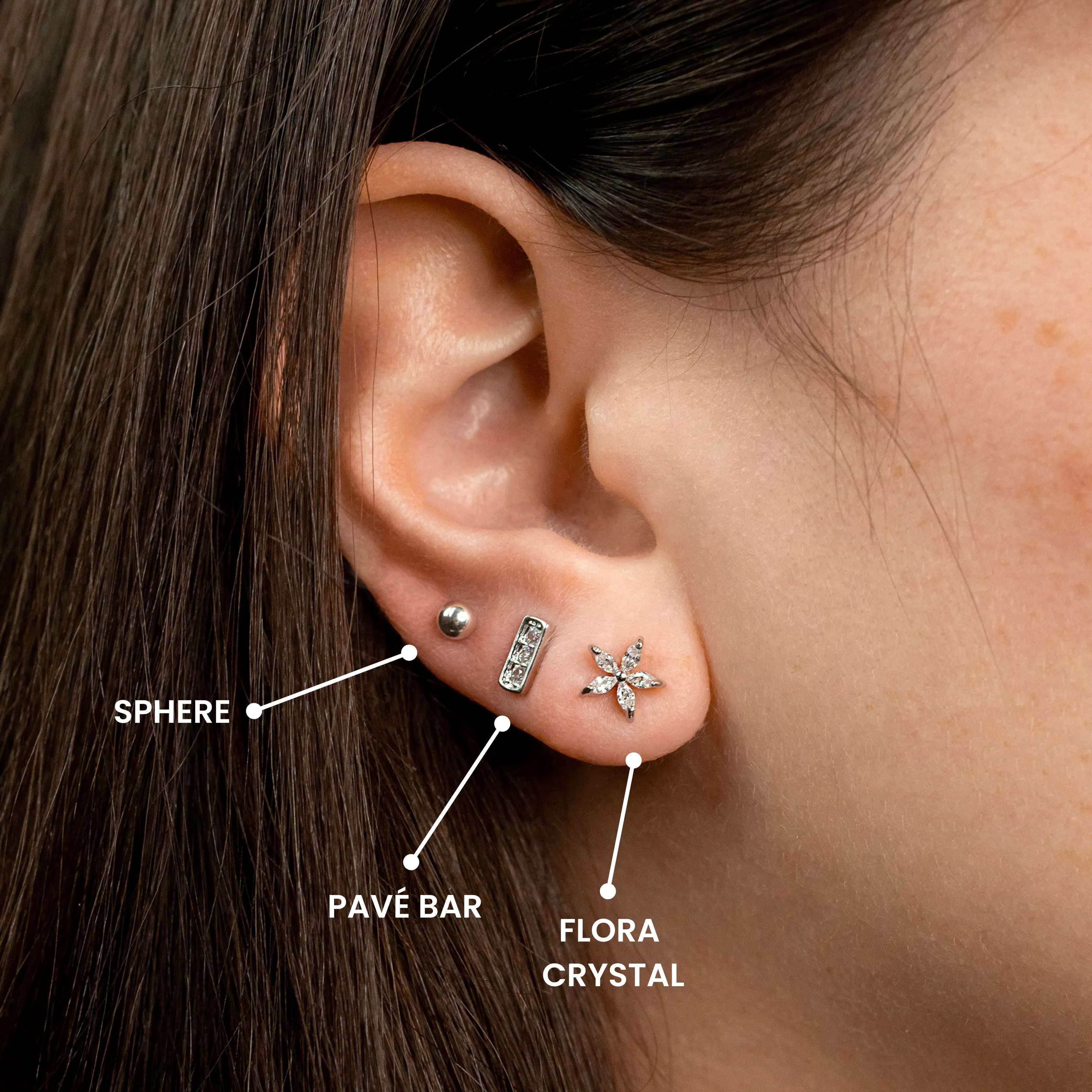 Pavé Bar Stud Earrings