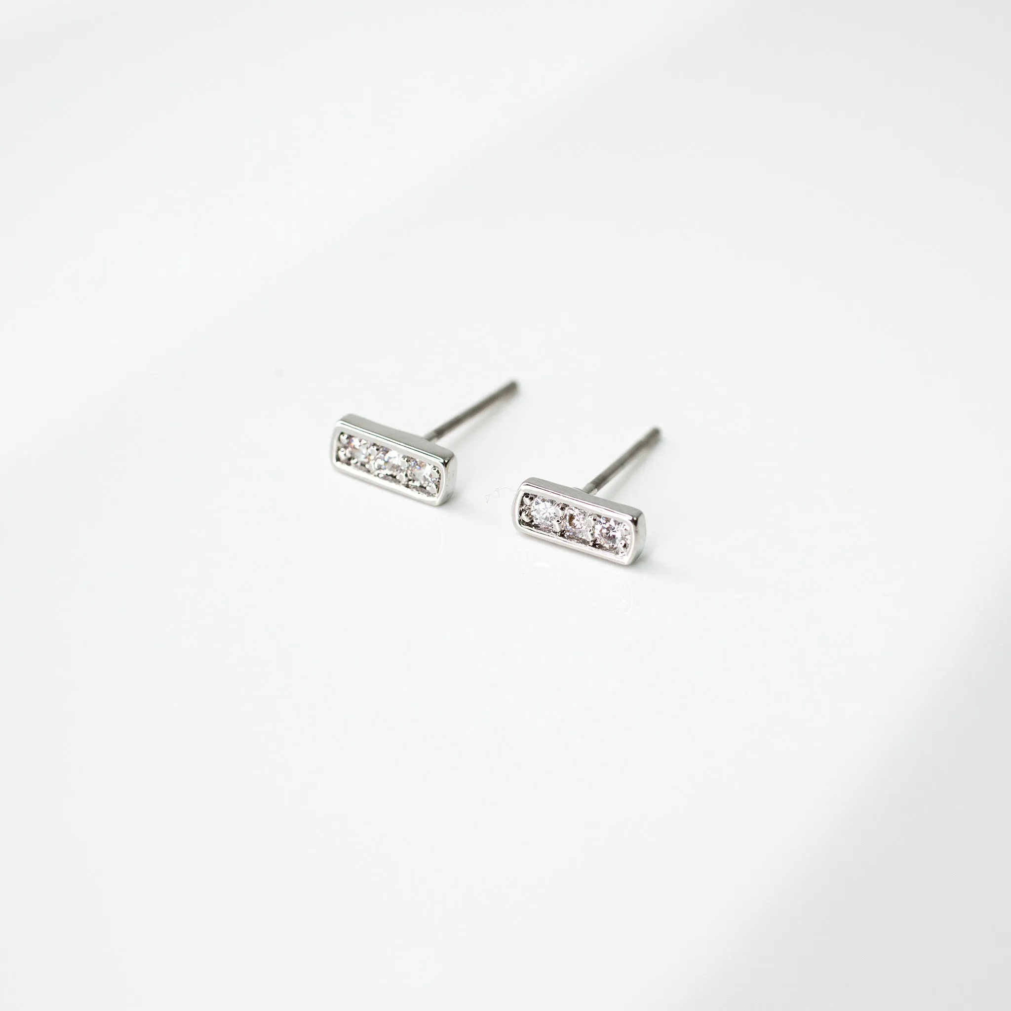 Pavé Bar Stud Earrings