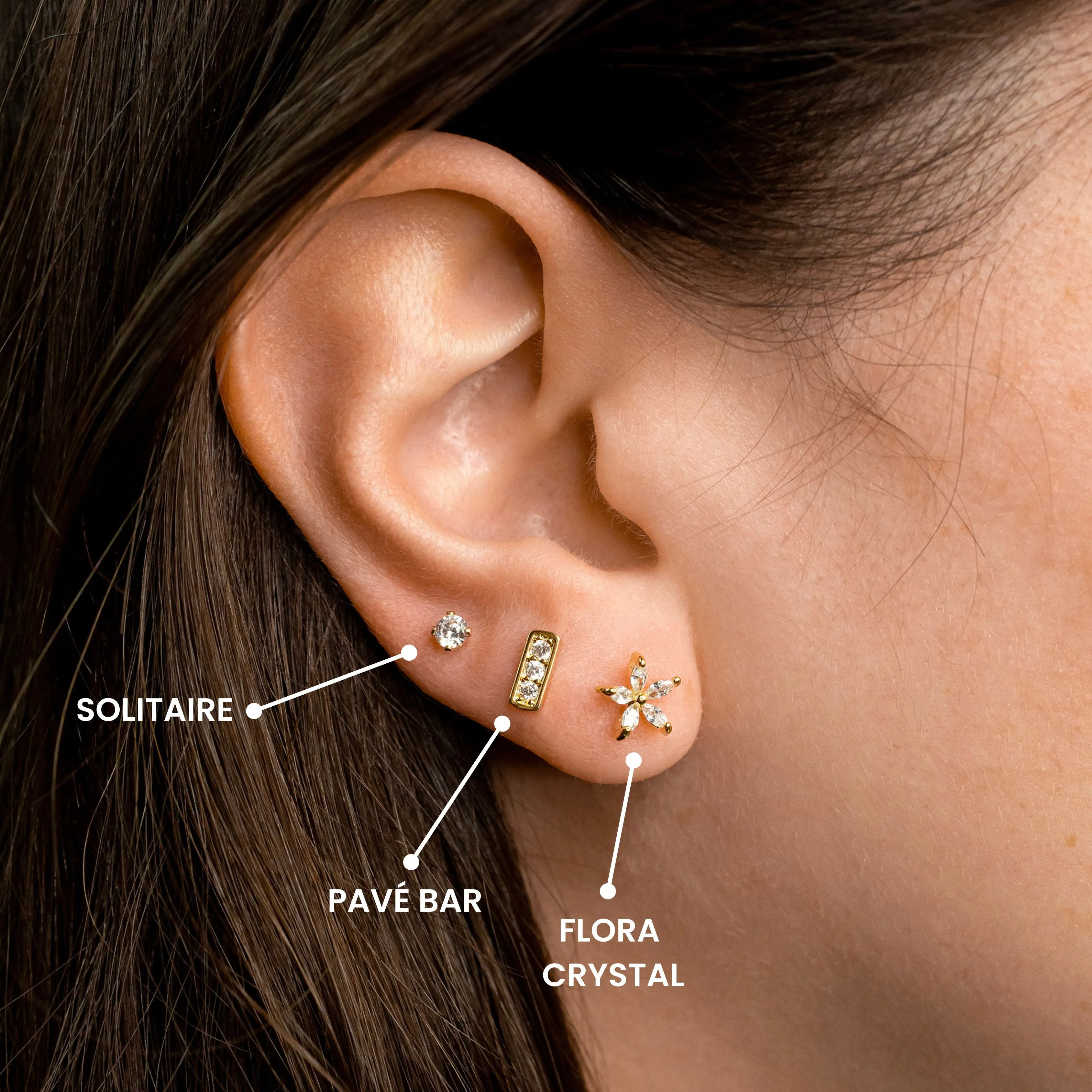 Pavé Bar Stud Earrings