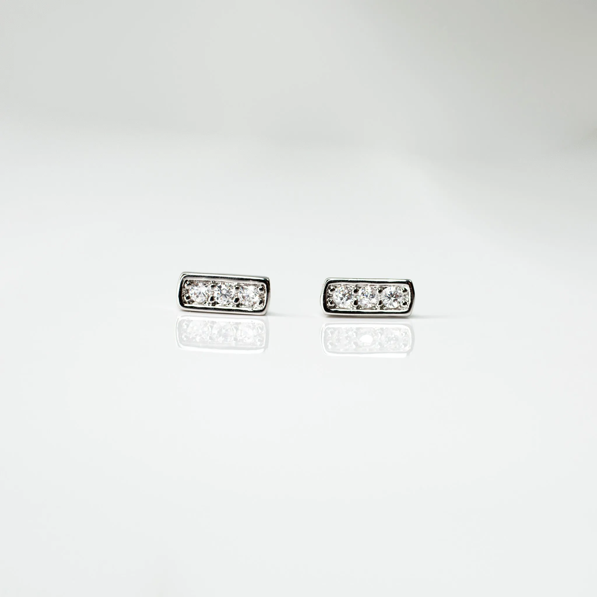 Pavé Bar Stud Earrings