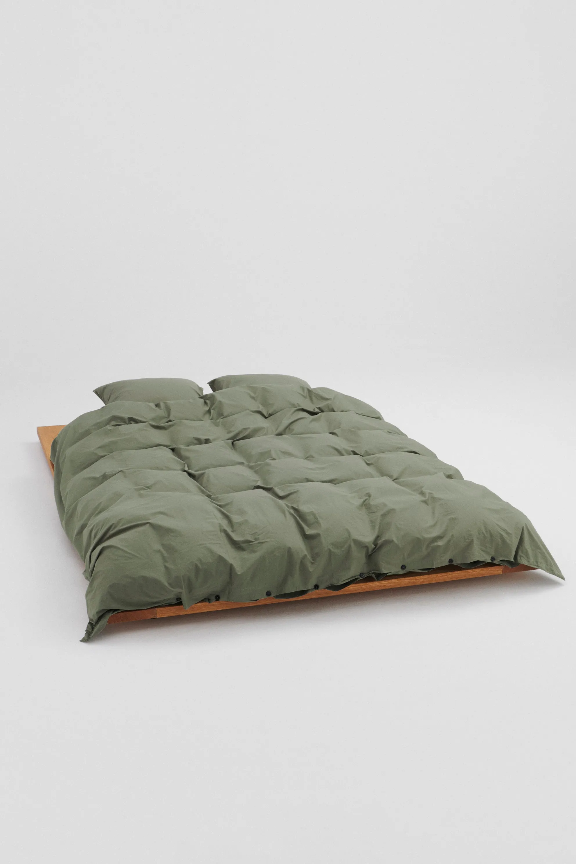 Percale Double Duvet Olive Green