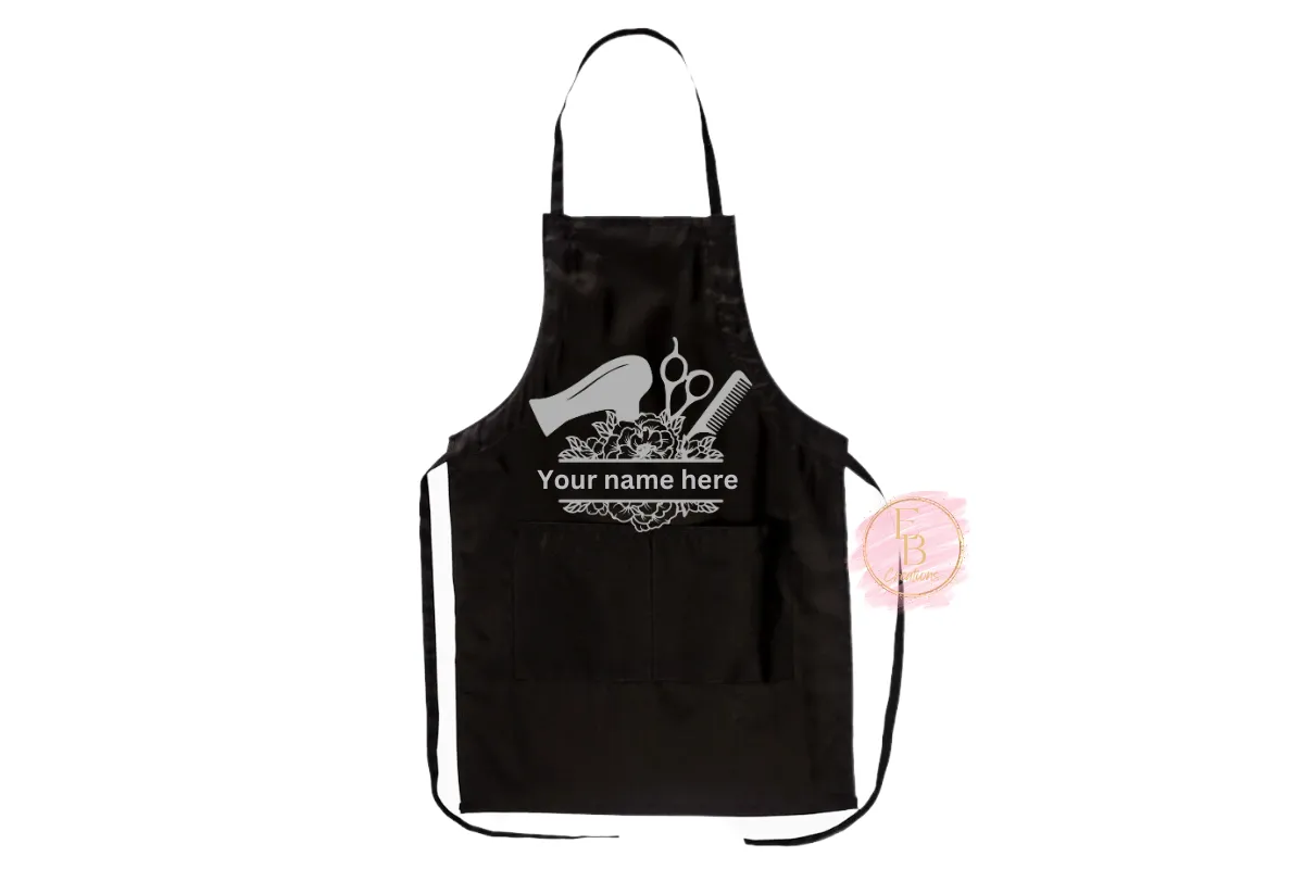 Personalized Name Apron For Hair Stylist | Beauty Salon Apron |Cosmetologist | Custom Barber Apron