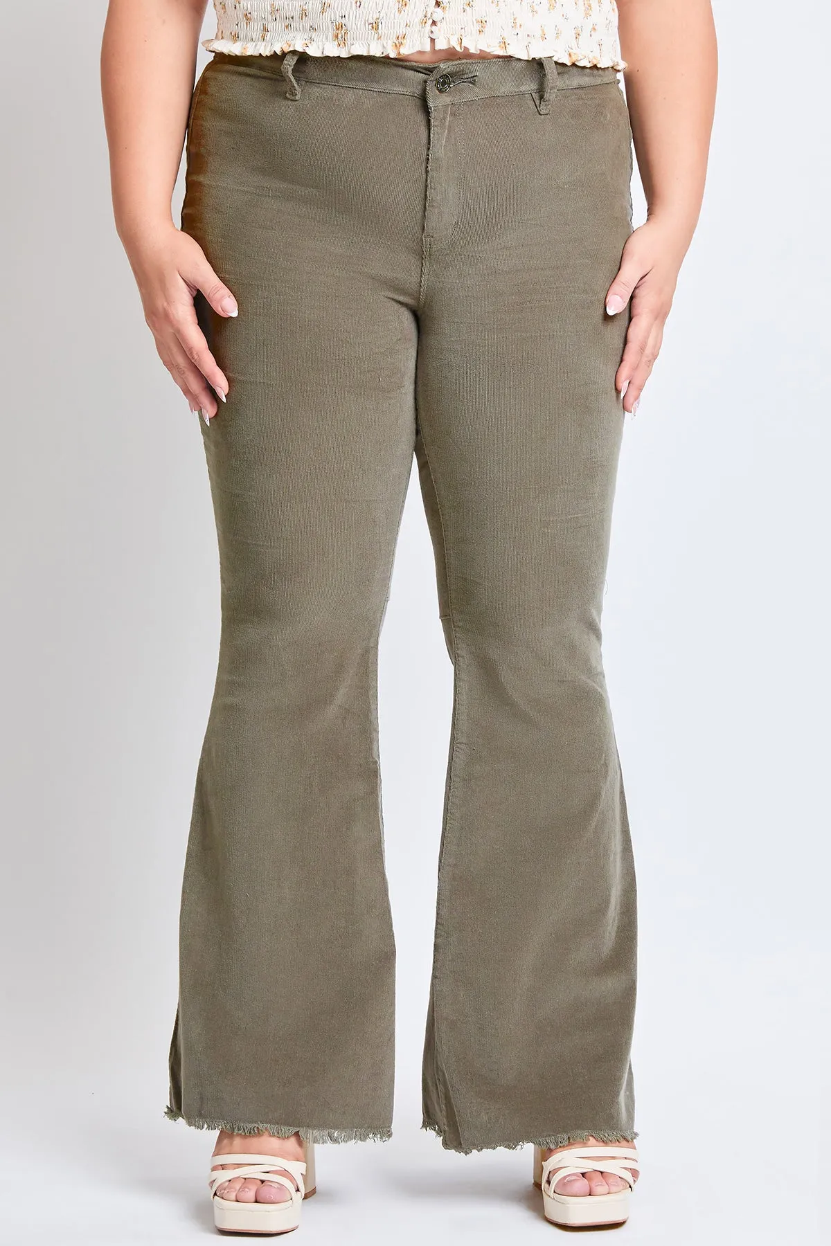 Plus Size Women's Corduroy Flare Pants