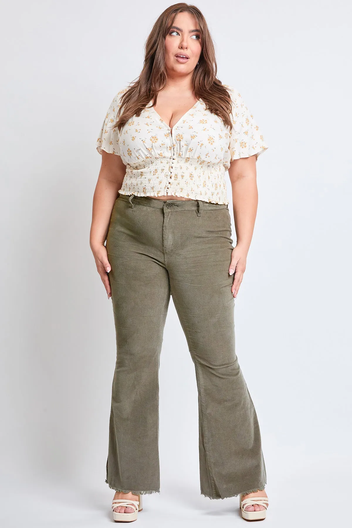 Plus Size Women's Corduroy Flare Pants