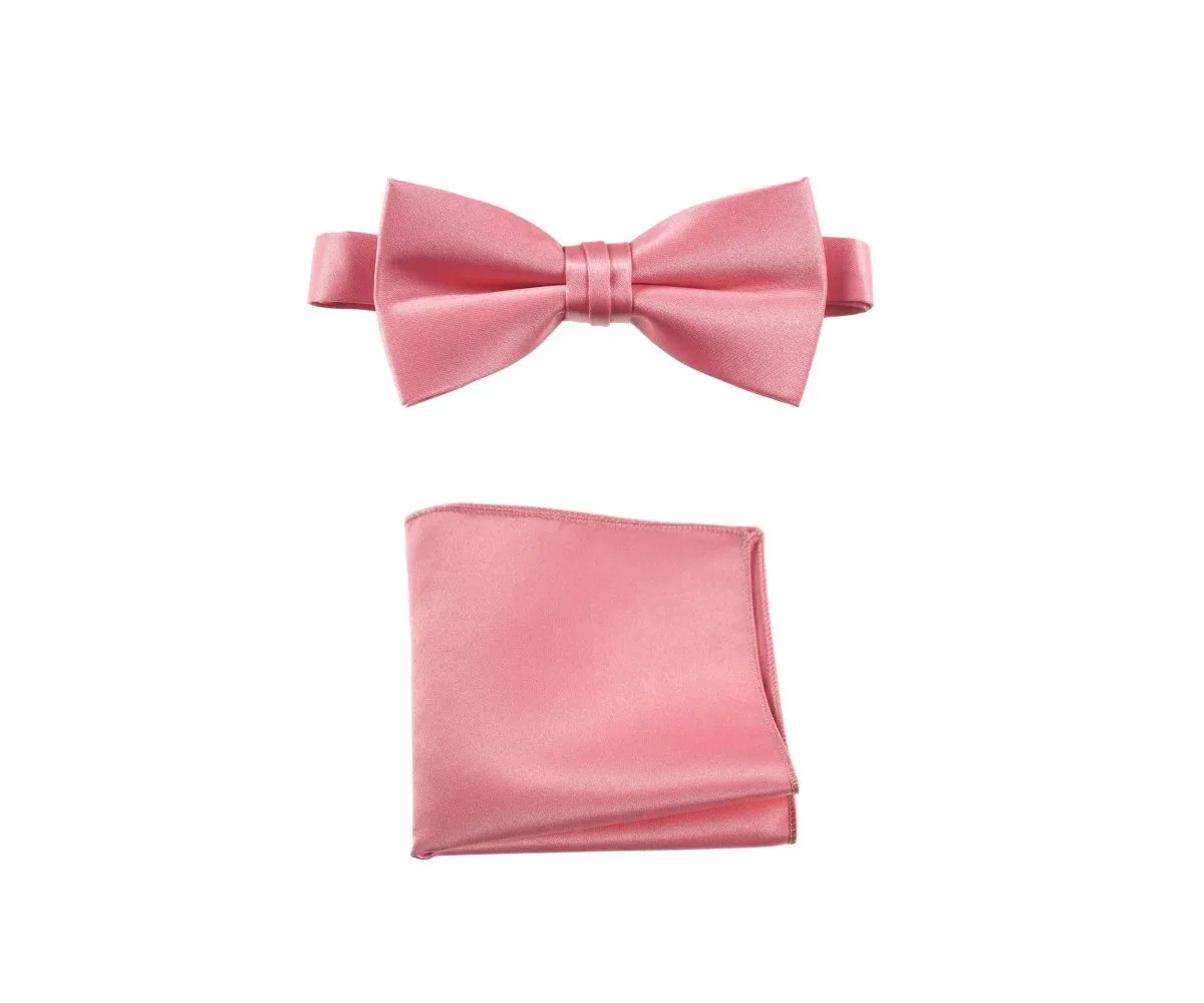 Pre-tied Bow Tie and Pocket Square Handkerchief Sets