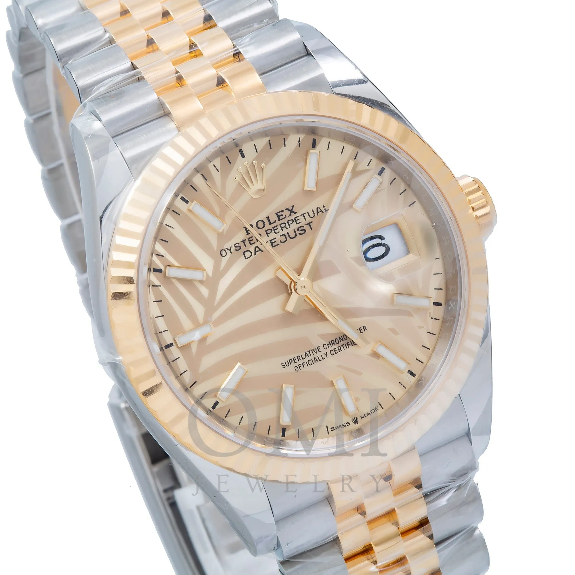 Rolex Datejust 126233 36MM Champagne Palm Dial With Two Tone Jubilee Bracelet