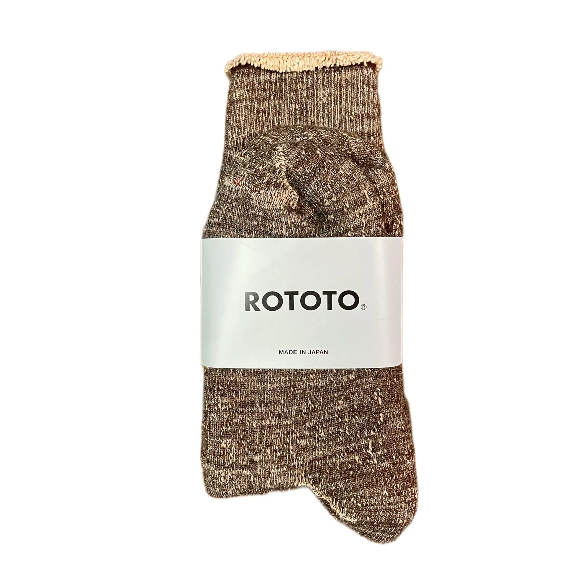 ROTOTO Double Face Socks Dark Brown Brown