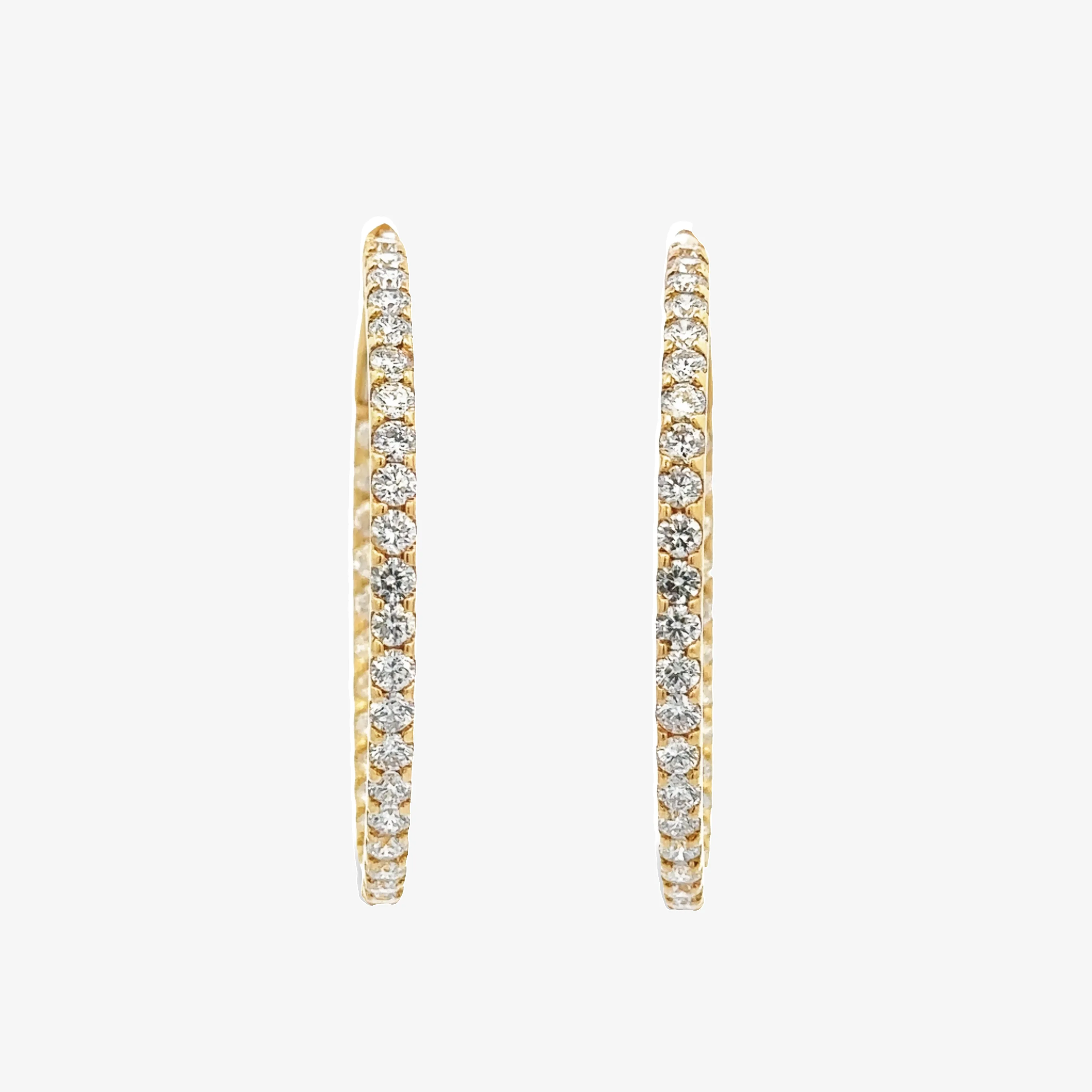 Round 1.5 Eternity 3.35CT Hoop Earrings