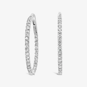 Round 1.5 Eternity 3.35CT Hoop Earrings