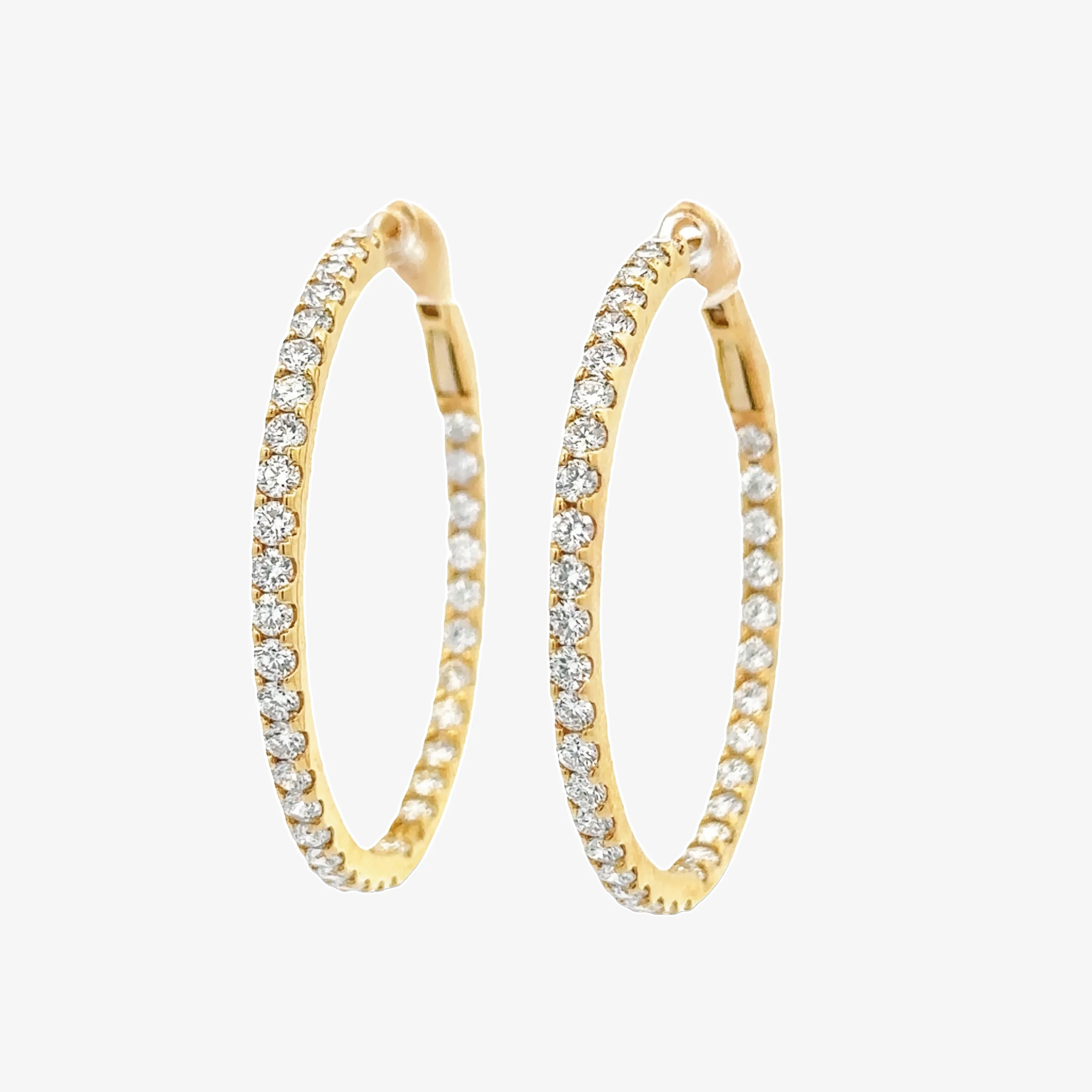 Round 1.5 Eternity 3.35CT Hoop Earrings