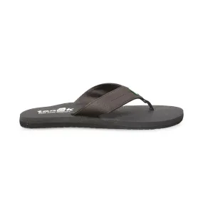 Sanuk Beer Cozy Coaster Dark Brown Flip Flops - Men's