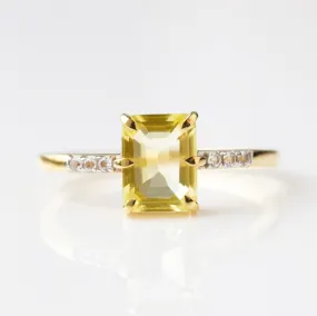 Savannah Lemon Quartz & Diamond Cocktail Ring