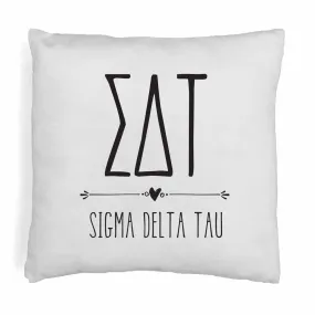 Sigma Delta Tau Greek Boho Sorority Throw Pillow Cover for Dorm or Apartment