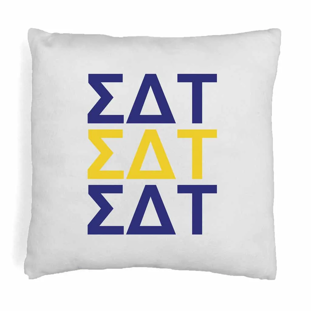 Sigma Delta Tau Throw Pillow Cover with Greek Letters