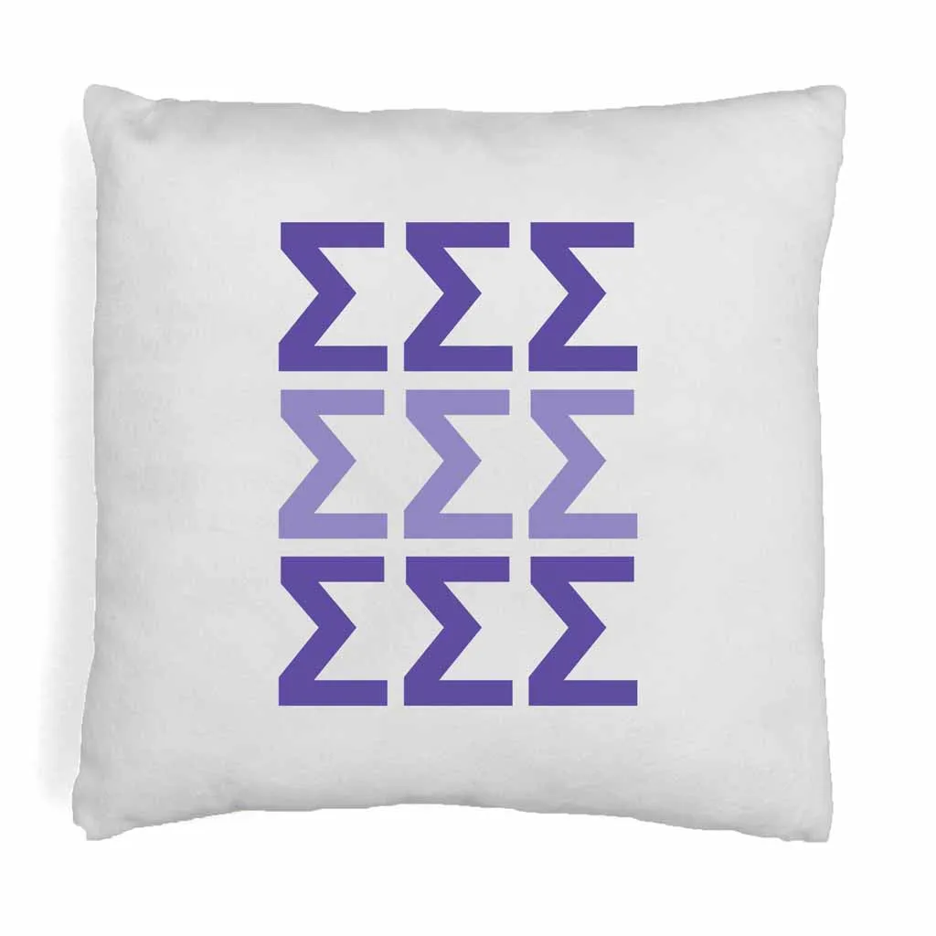 Sigma Sigma Sigma Throw Pillow Cover with Greek Letters