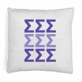 Sigma Sigma Sigma Throw Pillow Cover with Greek Letters