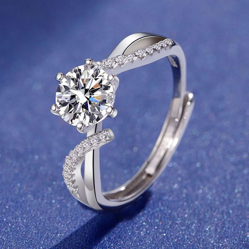 Simple Classic Crossover Moissanite Ring