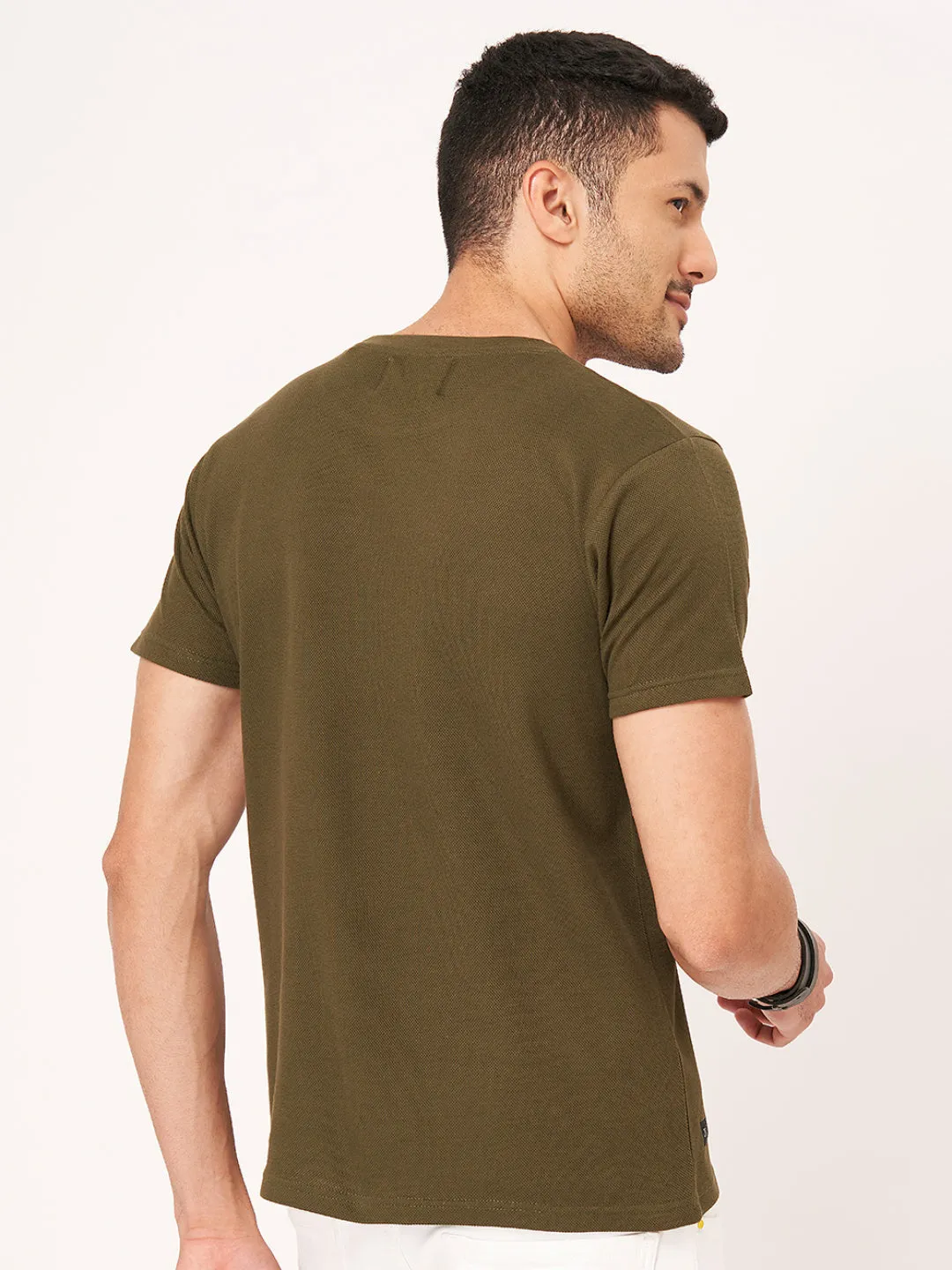 Solid Round Neck Half Sleeve T-shirt