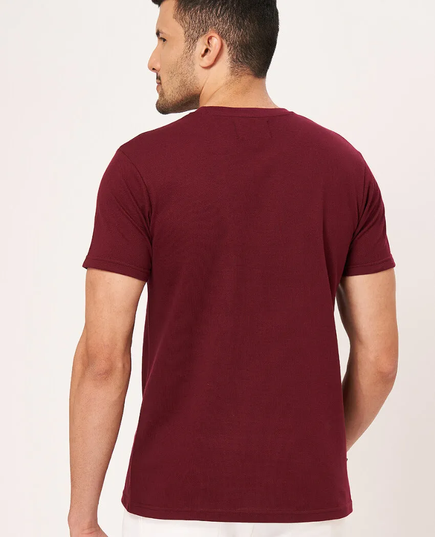 Solid Round Neck Half Sleeve T-shirt