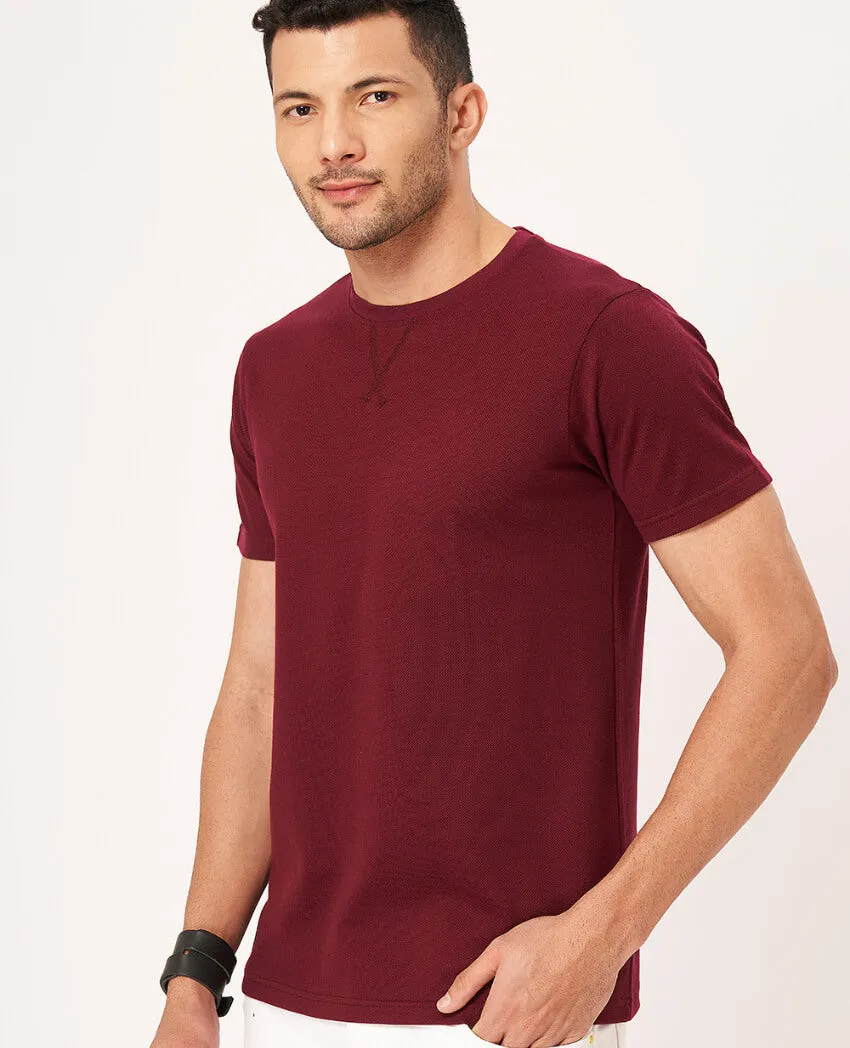 Solid Round Neck Half Sleeve T-shirt