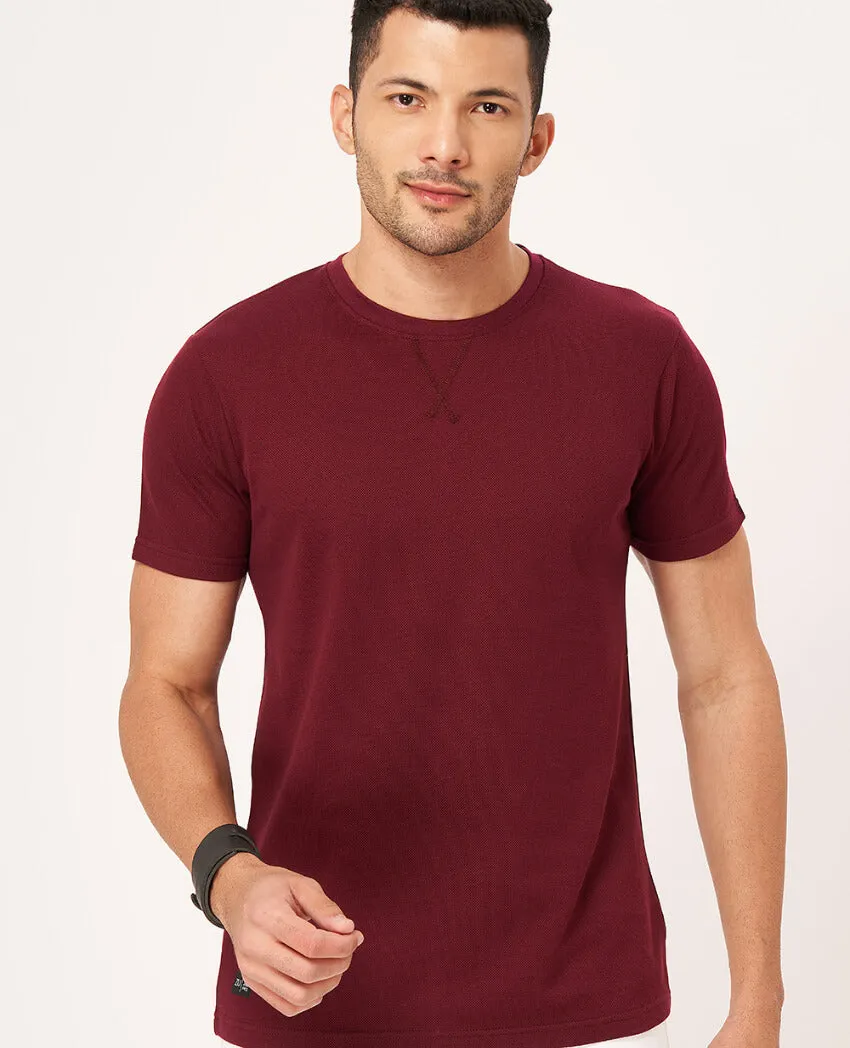 Solid Round Neck Half Sleeve T-shirt