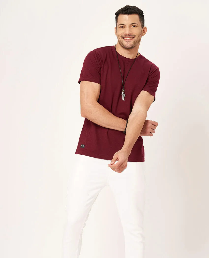 Solid Round Neck Half Sleeve T-shirt