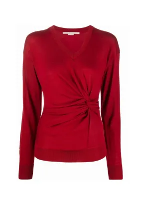 Stella McCartney Twisted Merino Knit Jumper - Garnet