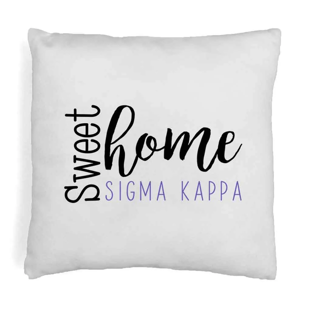 Sweet Home Sigma Kappa Throw Pillow Cover for Sorority Room Decor