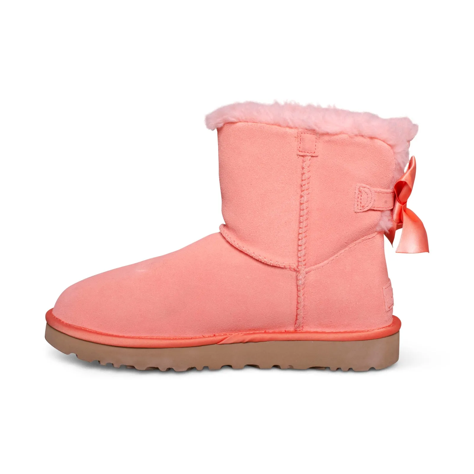 UGG Mini Bailey Bow Satin Crabshell Pink Boots - Women's