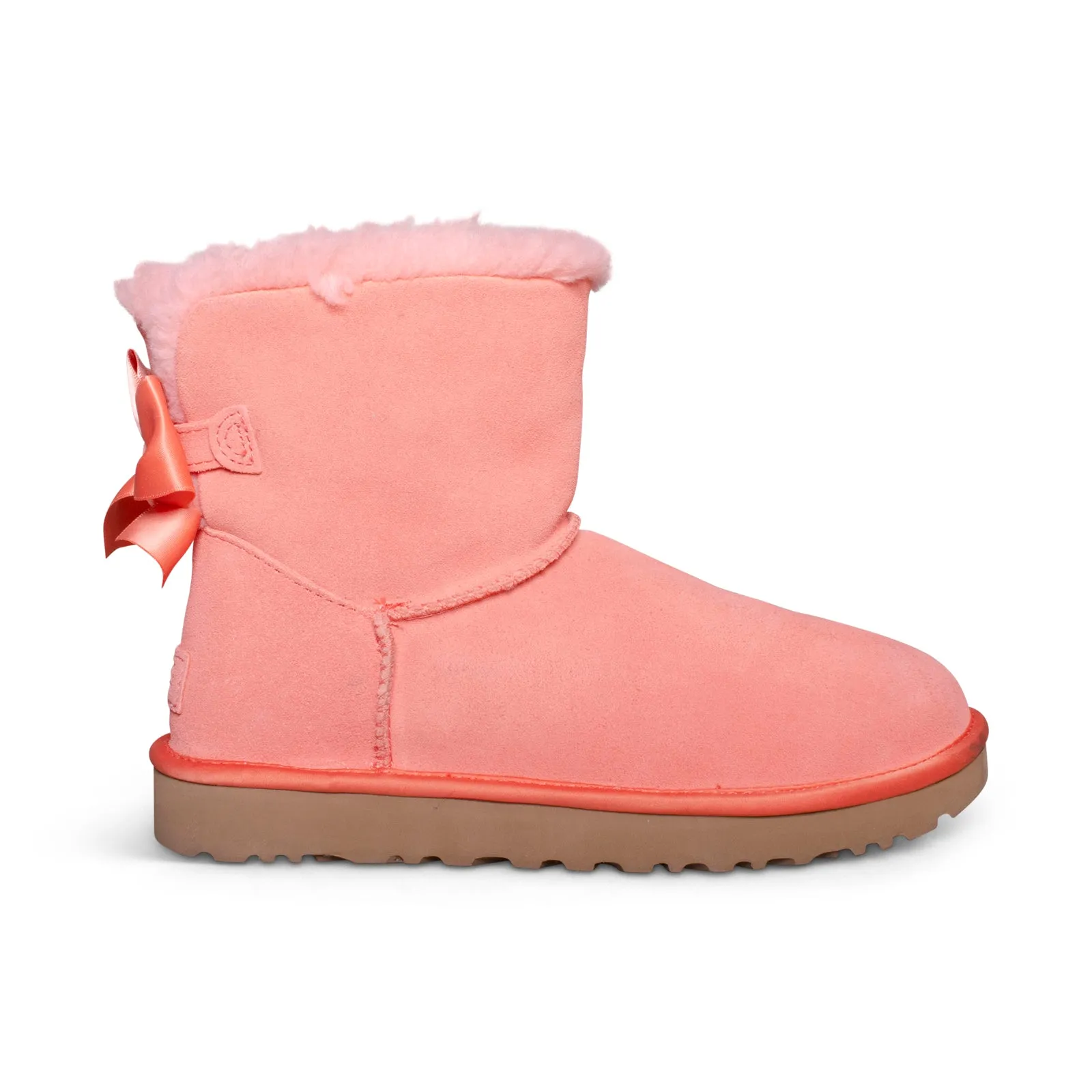 UGG Mini Bailey Bow Satin Crabshell Pink Boots - Women's