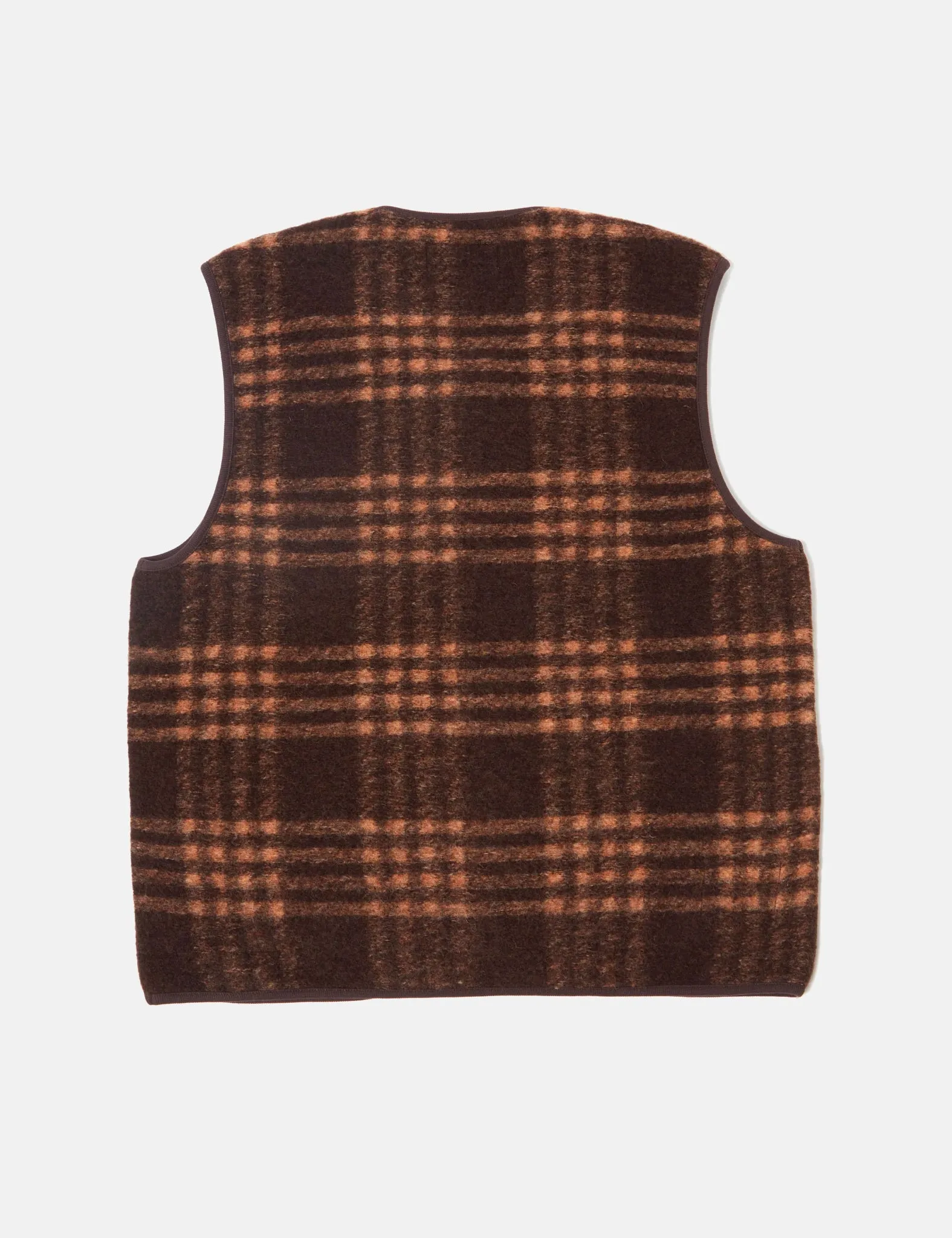 Universal Works Zip Gilet - Brown Check