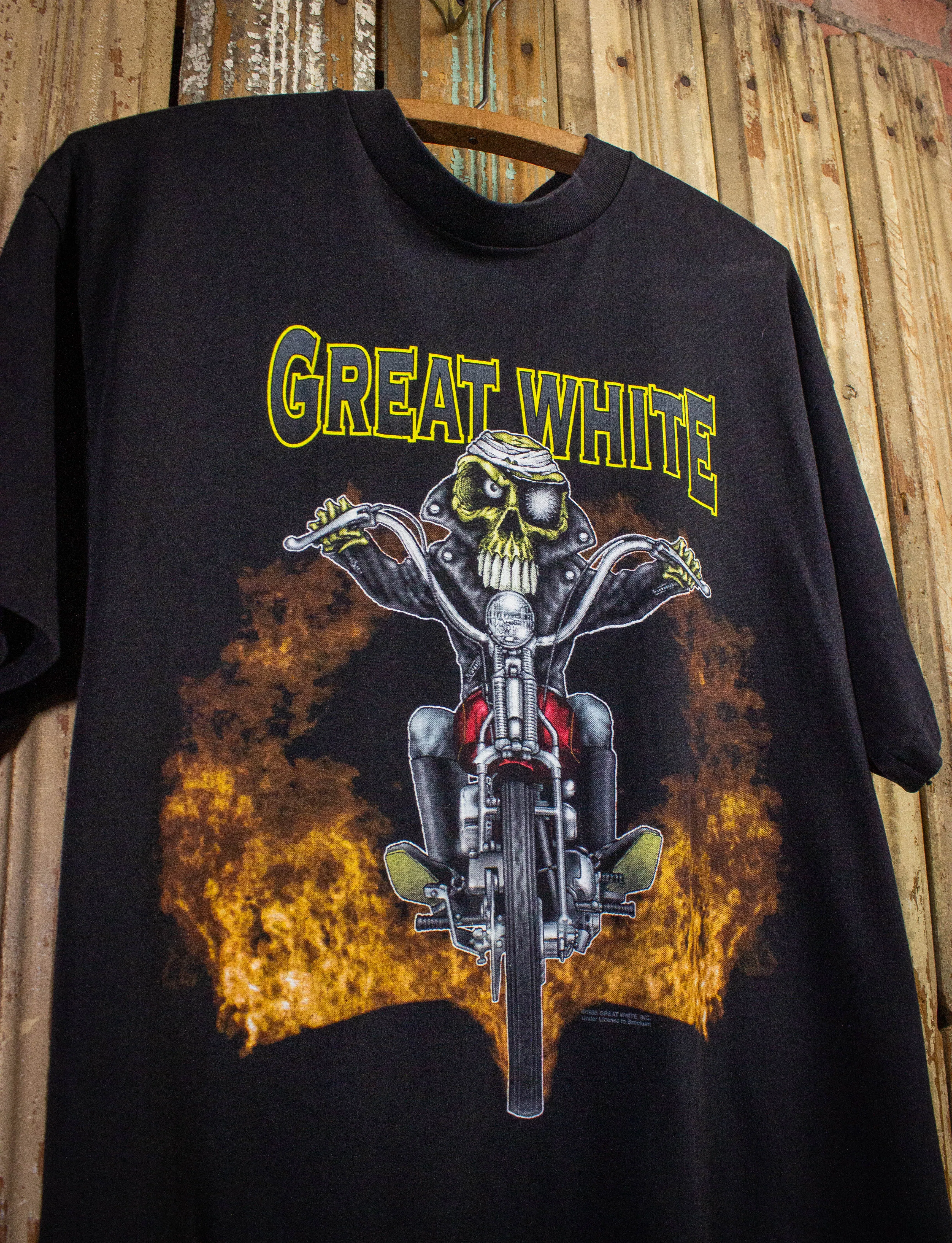 Vintage Great White Road Doggin' Concert T Shirt 1994-1995 Black Large