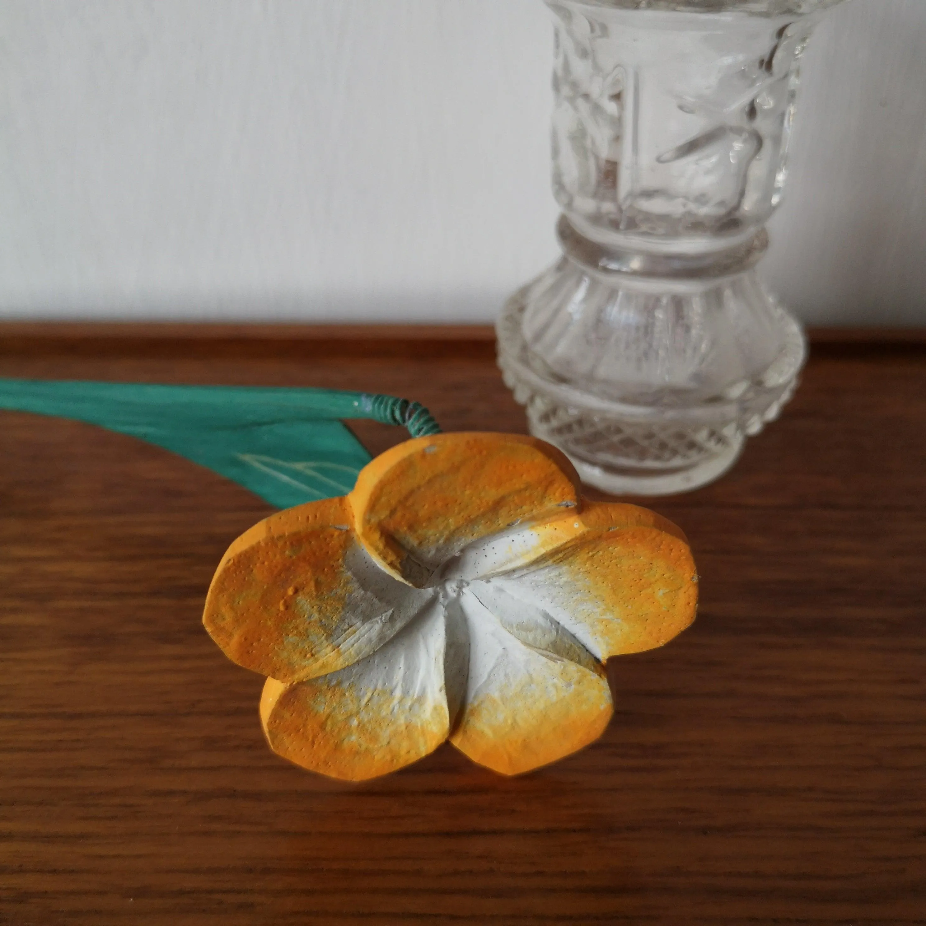 Vintage handmade wooden flower | ヴィンテージハンドメイドフラワー