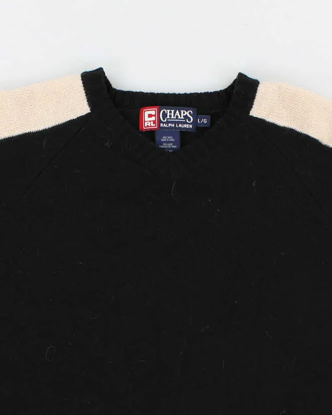 Vintage Mens Black Chaps Knit Sweater - L