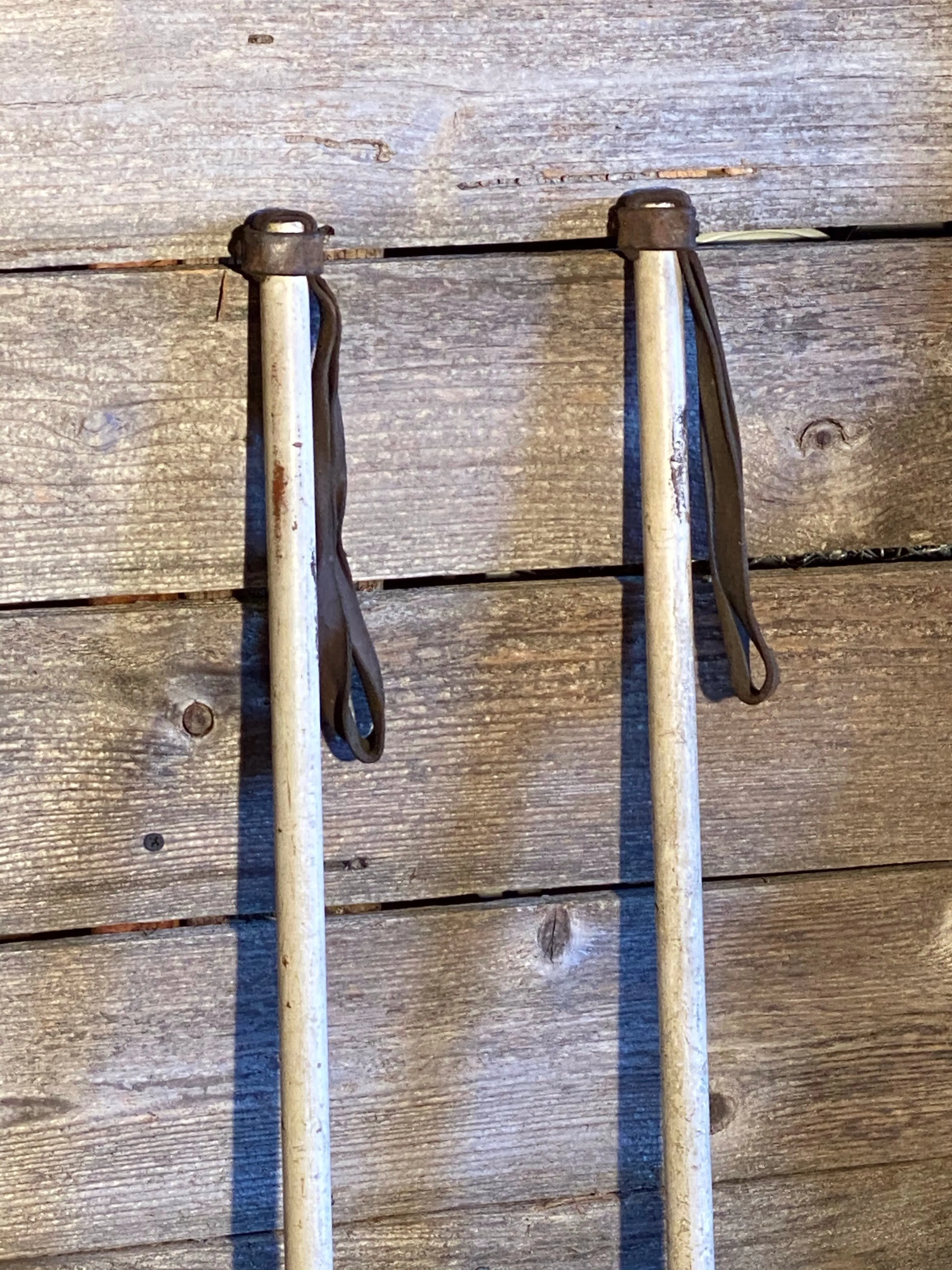 Vintage Military white Ski Poles