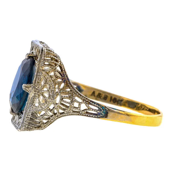 Vintage Sapphire Filigree Ring