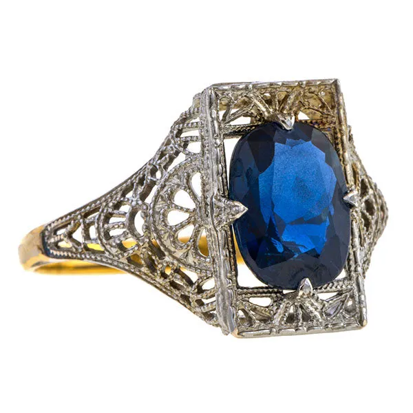 Vintage Sapphire Filigree Ring