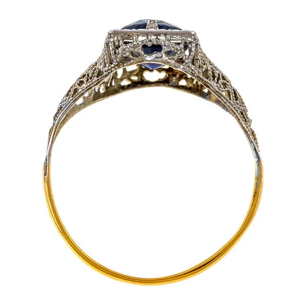 Vintage Sapphire Filigree Ring