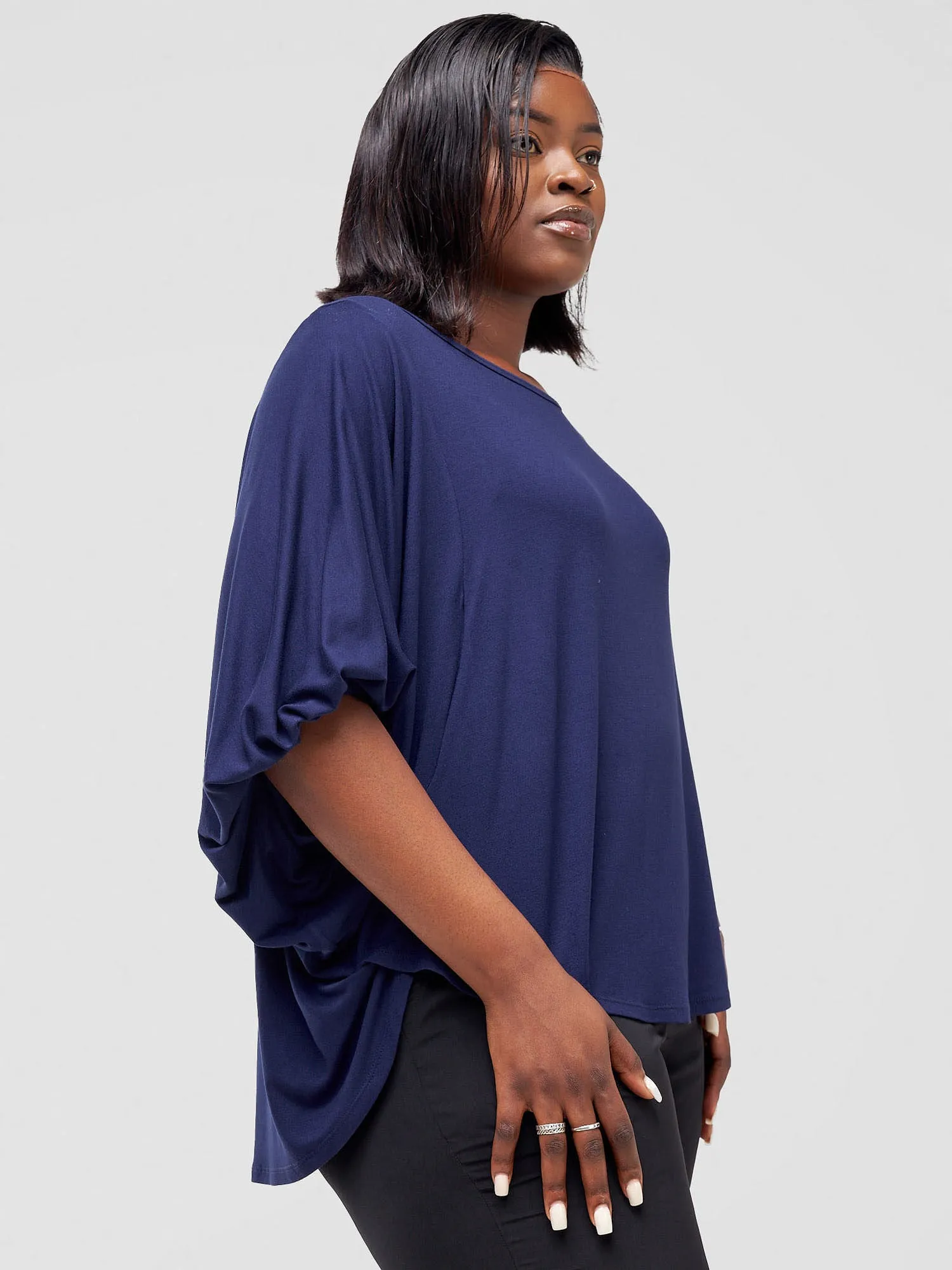 Vivo Safiya Dolman Top - Navy