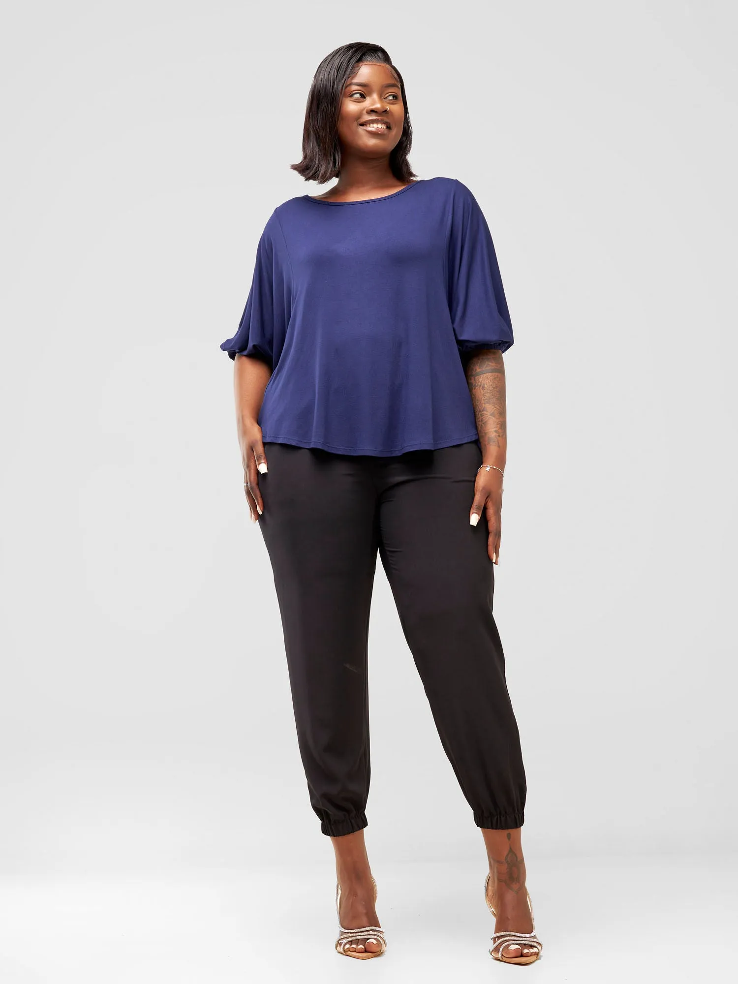 Vivo Safiya Dolman Top - Navy